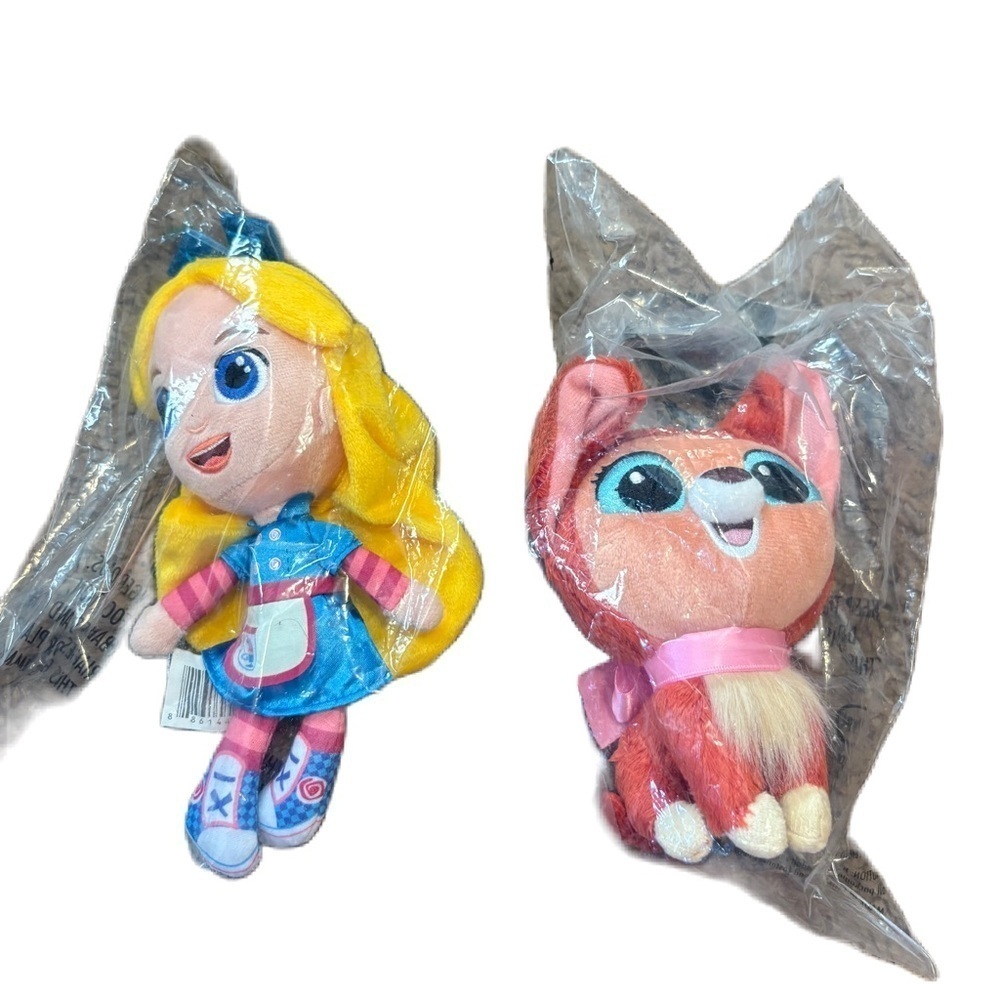 Disney Alice in Wonderland Bakery Plush Stuffed Animal Bundle Dinah Cat NEW